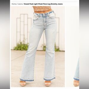 Sneak Peek Light Wash Flare Jeans NWT